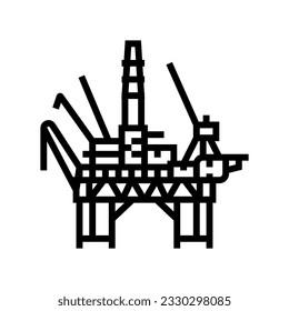 offshore drilling petroleum engineer line icon vector. offshore drilling petroleum engineer sign. isolated contour symbol black illustration