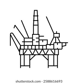 offshore drilling petroleum engineer line icon vector. offshore drilling petroleum engineer sign. isolated contour symbol black illustration