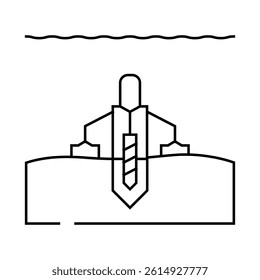 offshore drilling petroleum engineer line icon vector. offshore drilling petroleum engineer sign. isolated contour symbol black illustration
