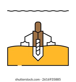 offshore drilling petroleum engineer line icon vector. offshore drilling petroleum engineer sign. isolated symbol illustration