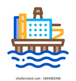 offshore gas station icon vector. offshore gas station sign. color symbol illustration