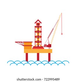 Offshore Jack Up Rig in The Middle of The Sea