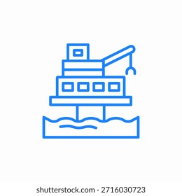 offshore oil platform icon sign vector