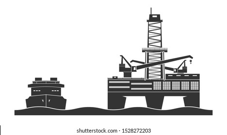 Offshore oil platform. Vector illustration