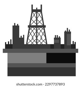 offshore oil platform vector illustration