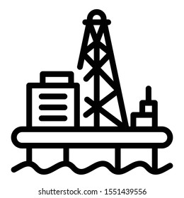 Offshore oil production icon. Outline offshore oil production vector icon for web design isolated on white background