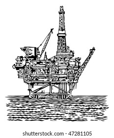 Offshore Oil Rig Platform Stock Vector (Royalty Free) 47281105 ...