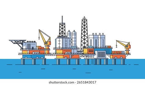 Plataforma de plataforma de plataforma de petróleo offshore Extração de energia industrial Instalação de produção em águas profundas Estrutura de exploração marinha Equipamento de exploração Navio de abastecimento