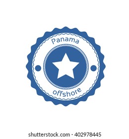 Offshore Panama Flag Circle Stamp Sign Vector Illustration