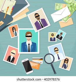 Offshore Papers Documents Company Business People Photo Owners Vector Illustration