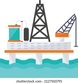 offshore platform Concept, petroleum refinery Vector Icon Design, Oil and Gas industry Symbol, Petroleum  and gasoline Sign, Service and supply stock illustration