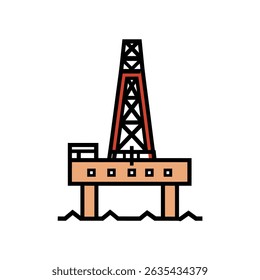 Plataforma offshore extrai recursos marinha estilo moderno detalhado