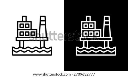 Offshore Platform Icon Element For Design