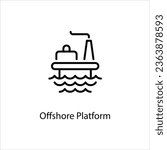 Offshore Platform icon for industry collection Vector stock illustration