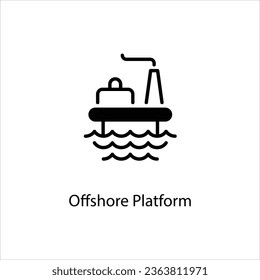 Icono de plataforma offshore para la colección industrial Ilustración de material vector