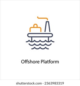 Icono de plataforma offshore para la colección industrial Ilustración de material vector