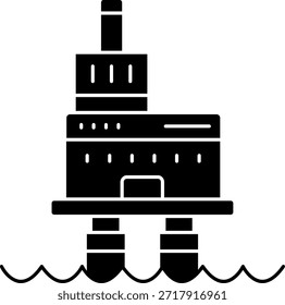 Plataforma offshore Línea Vector Icon Design