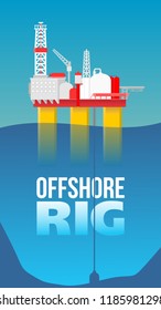 offshore rig with big typography text movie poster style