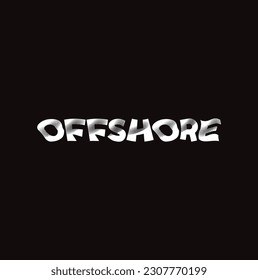 Texto offshore aislado en fondo negro
