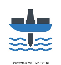 offshore vector glyph color icon 
