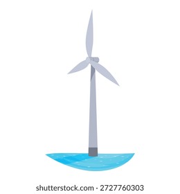 Offshore-Windkraftanlage zur Erzeugung sauberer Energie in der Mitte des Ozeans, Förderung nachhaltiger Praktiken