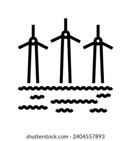 offshore wind turbine line icon vector. offshore wind turbine sign. isolated contour symbol black illustration