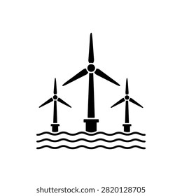 Offshore Wind Turbines Ocean Renewable Power Generation Icon