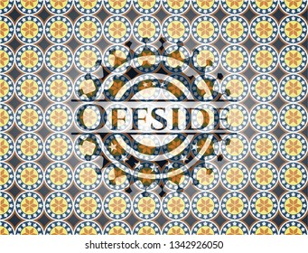 Offside arabic badge. Arabesque decoration.