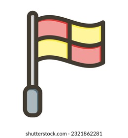 Offside Flag Thick Line Filled Colors For Personal And Commercial Use.
