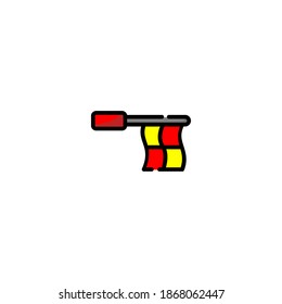 Offside icon. Soccer or football icon. Simple, flat, outline, color, black.