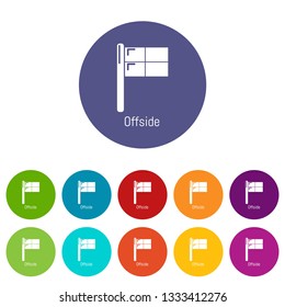 Offside icons color set vector for any web design on white background