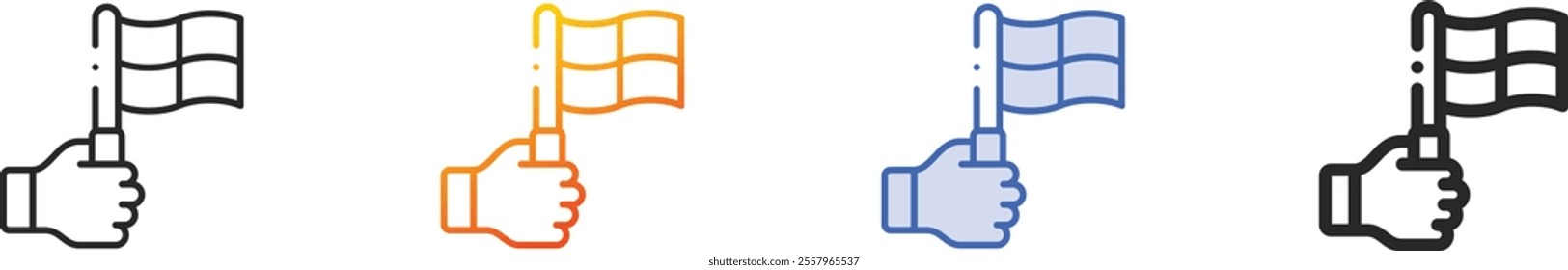 offside icon.Thin Linear, Gradient, Blue Stroke and bold Style Design Isolated On White Background