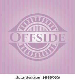 Offside retro style pink emblem. Vector Illustration. Detailed.