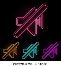 off-sound mark color neon set. Simple thin line, outline vector of web icons for ui and ux, website or mobile application