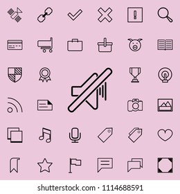 off-sound mark icon. Detailed set of minimalistic icons. Premium graphic design. One of the collection icons for websites, web design, mobile app on colored background