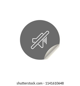 off-sound mark icon. Element of web icons for mobile concept and web apps. Sticker style off-sound mark icon can be used for web and mobile apps
