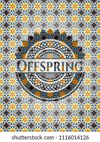 Offspring arabic style emblem. Arabesque decoration.