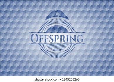 Offspring blue emblem with geometric background.
