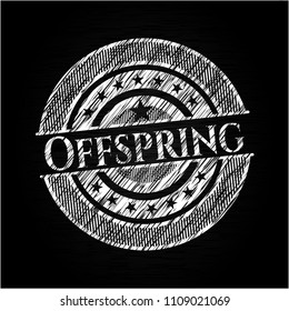 Offspring chalkboard emblem written on a blackboard