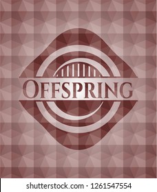 Offspring red emblem with geometric background. Seamless.