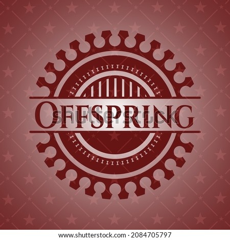 Offspring red emblem. Vintage. Vector Illustration. Detailed. 
