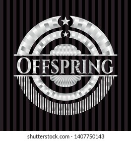 Offspring silver badge. Vector Illustration. Mosaic.