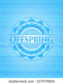 Offspring water wave representation emblem background.