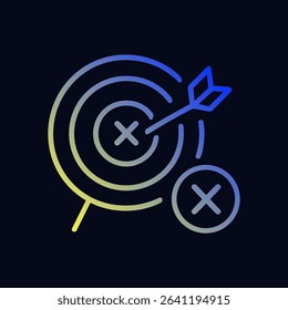 Offtarget game arrow bullseye missed mark. Icon symbol illustration