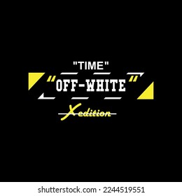 Off-White Typografie und Grafikdesign für T-Shirt-Print, Vektorgrafik-Poster