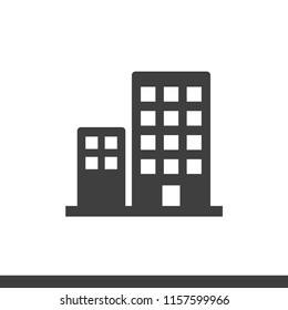 Ofice building flat vector icon isolated on white background