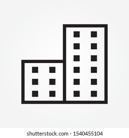 Ofice building flat vector icon isolated on white background