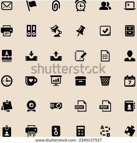 ofice chair icons universal set for web and mobile