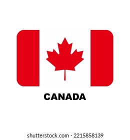 Banderas nacionales oficiales del mundo. País de Canadá.  Diseñar rectangular. Vector Aislado en un fondo en blanco que se puede editar y cambiar de color.