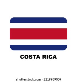 Oficial national flags of the world. Costa Rica country.  Design rectangular. Vector Isolated on a blank background which can be edited and changed colors.